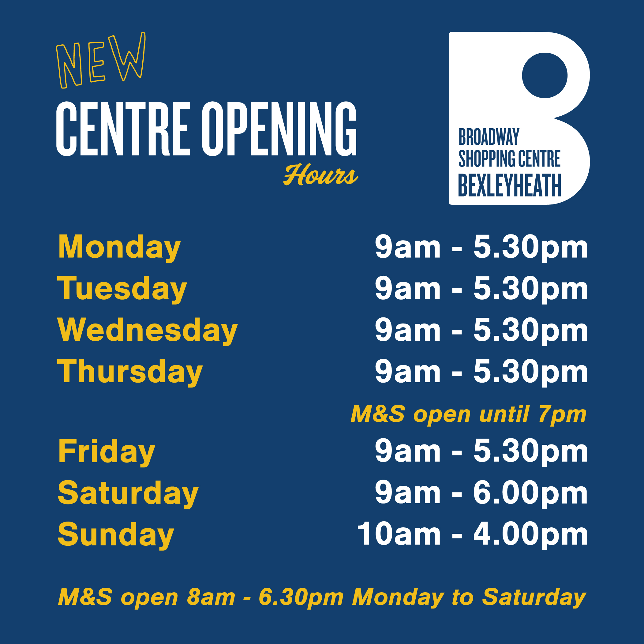 Centre Opening Hours